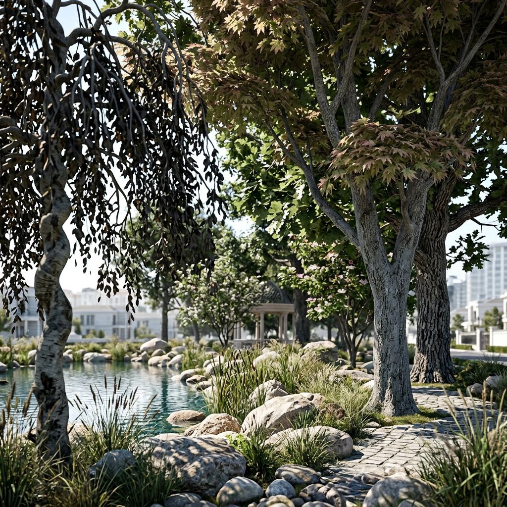 Light filtering through the landscape