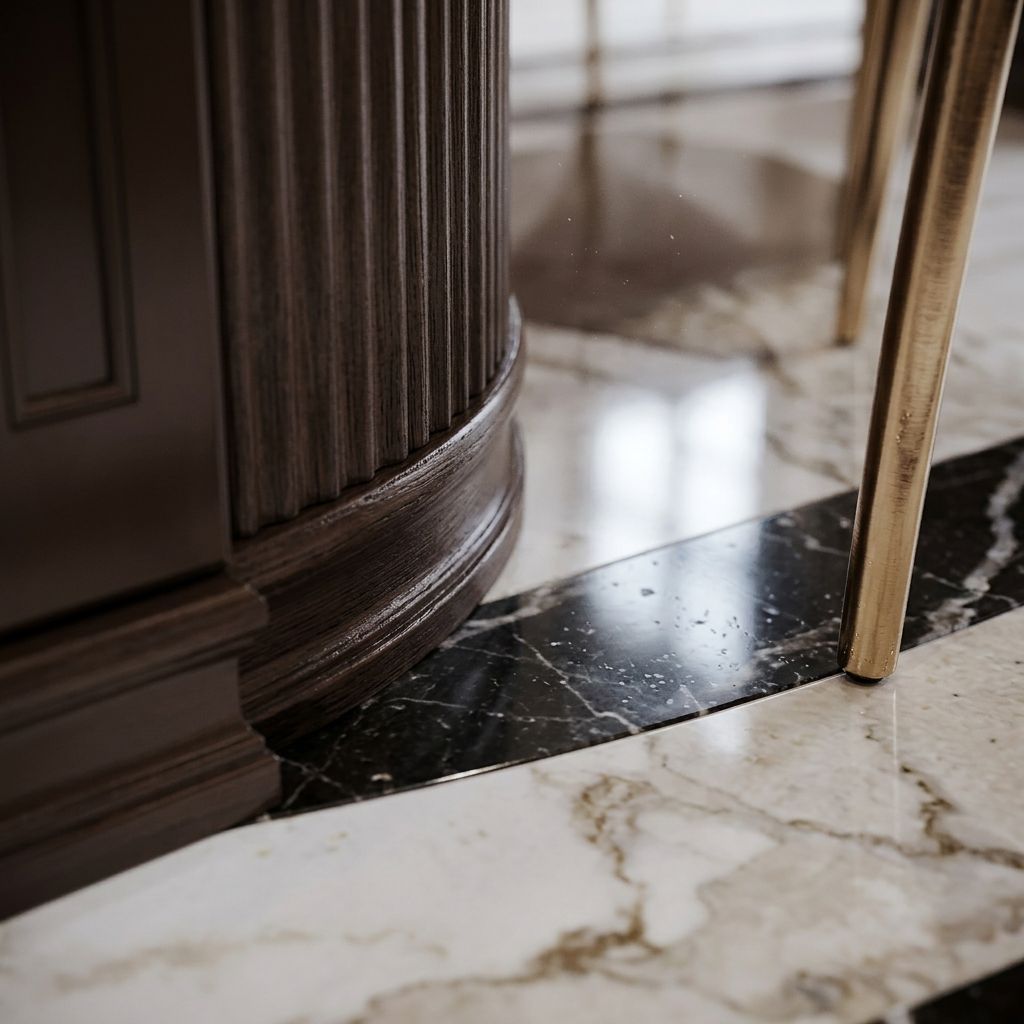 Marble and brass detail