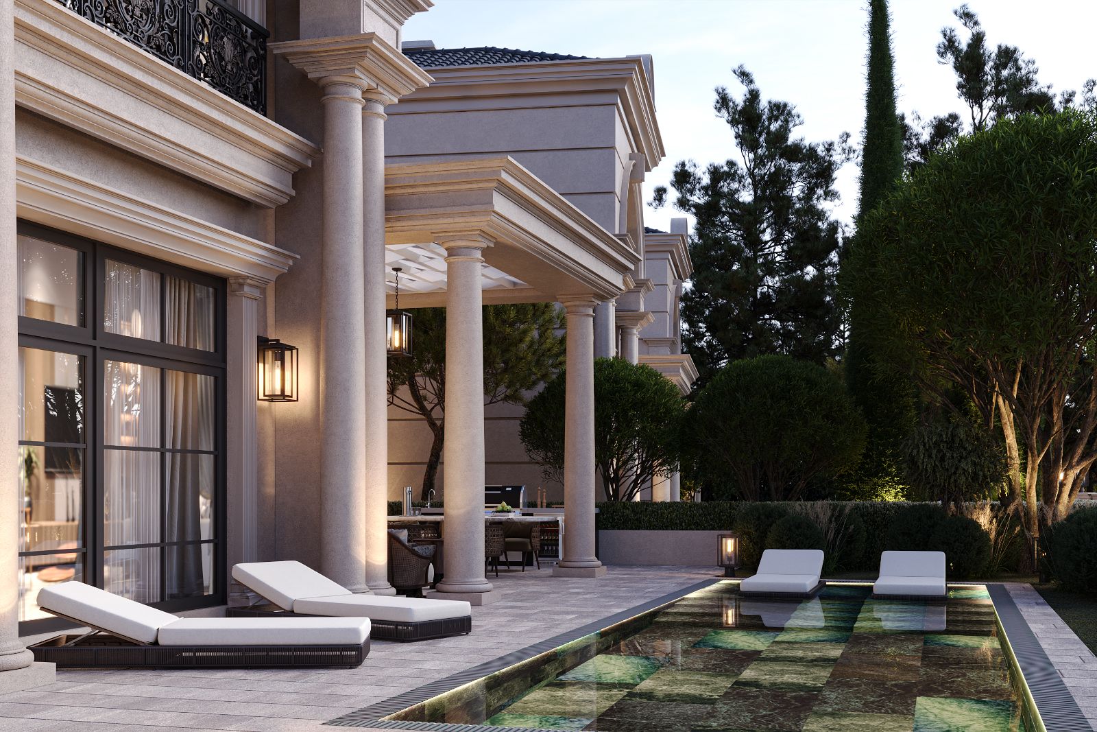 Villa exterior detail